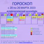 Гороскоп с 20 по 26 марта 2023