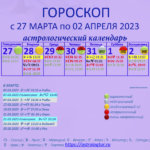Гороскоп с 27 марта по 2 апреля 2023