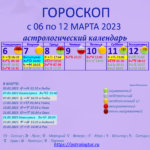 Гороскоп с 6 по 12 марта 2023